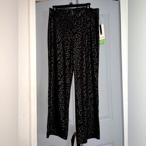 🐆NWT Nine West Leopard Petite Wide Leg Women's Pants size PL